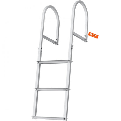 010418777816 - Lightweight 3-Step Aluminum Dock Ladder with Non-Slip Pedals