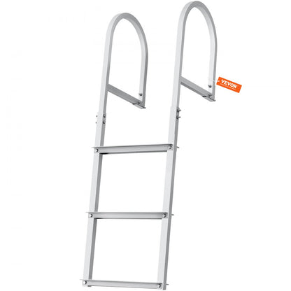 010418777816 - Lightweight 3-Step Aluminum Dock Ladder with Non-Slip Pedals