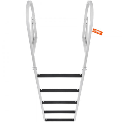 010863887760 - 5-Step Aluminum Dock Ladder, 350 lbs Capacity, Flip-Up Design