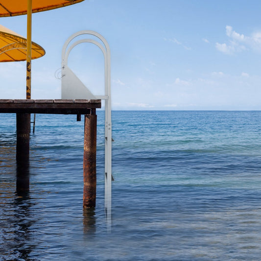 010116585752 - 3-Step Aluminum Dock Ladder with Flip-Up Design, 350 lbs Capacity