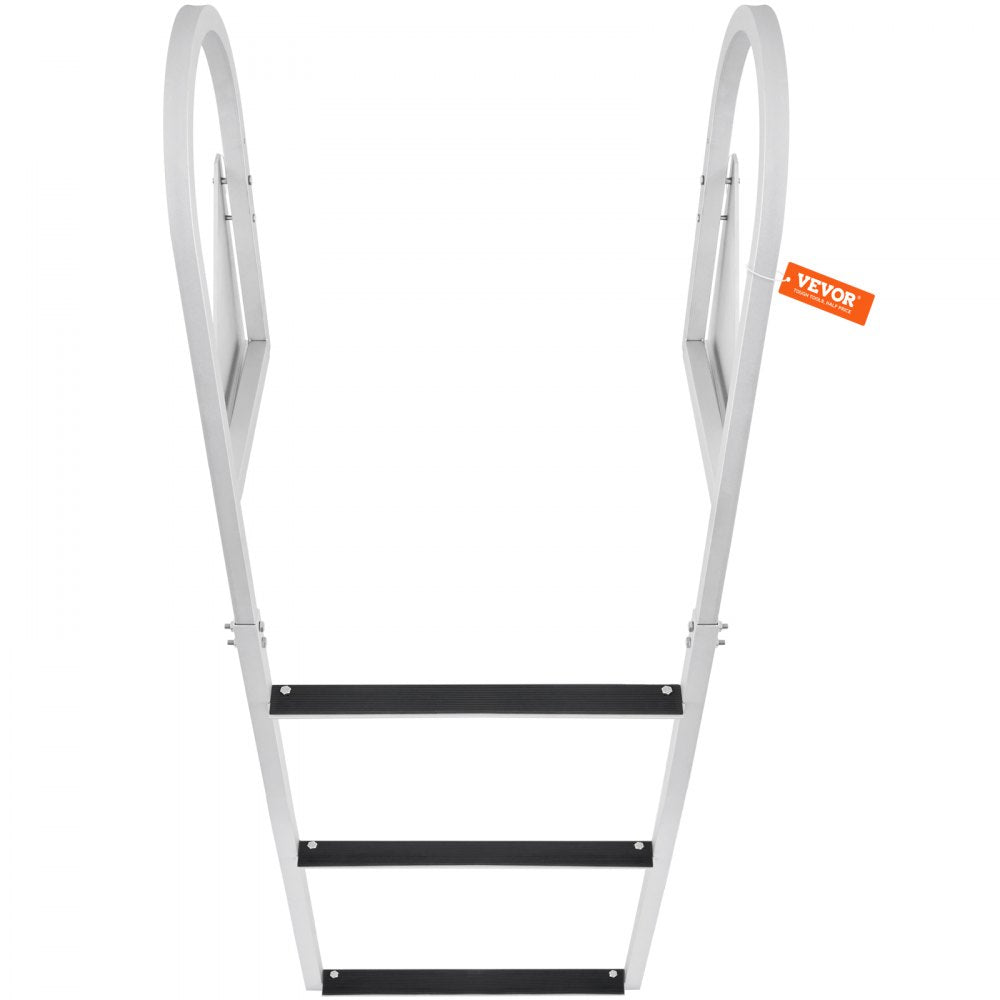 010116585752 - 3-Step Aluminum Dock Ladder with Flip-Up Design, 350 lbs Capacity