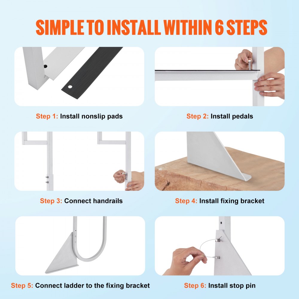 010293481831 - Durable Aluminum 4-Step Dock Ladder with Flip-Up Design