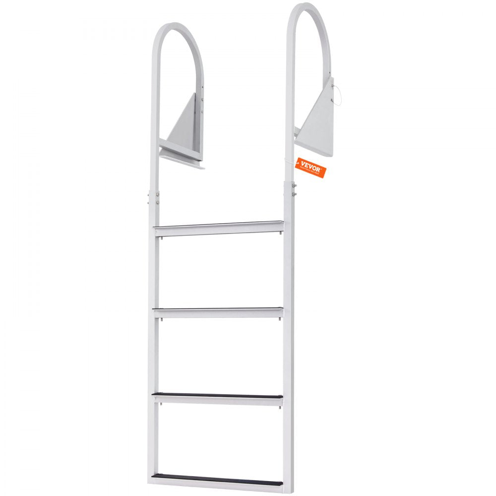 010293481831 - Durable Aluminum 4-Step Dock Ladder with Flip-Up Design