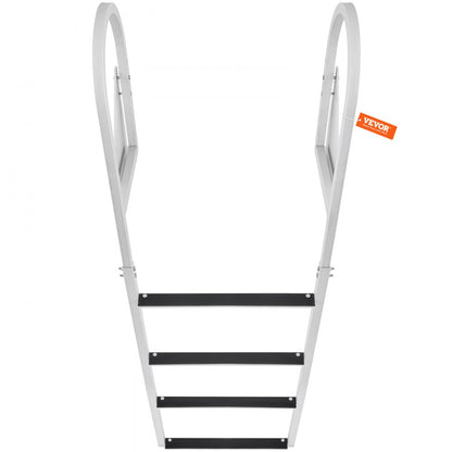 010293481831 - Durable Aluminum 4-Step Dock Ladder with Flip-Up Design
