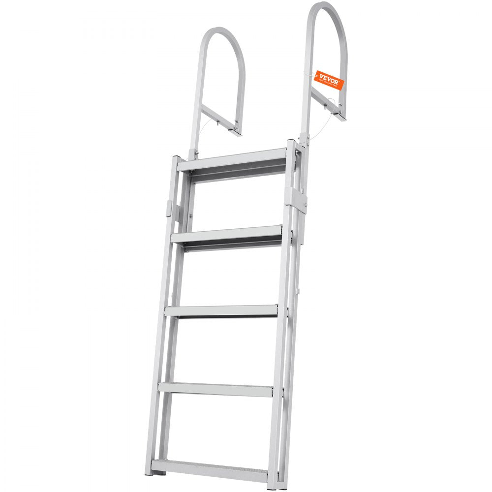 010760662237 - 5-Step Adjustable Dock Ladder: 66.9"-78.9" Aluminum, Non-Slip Steps