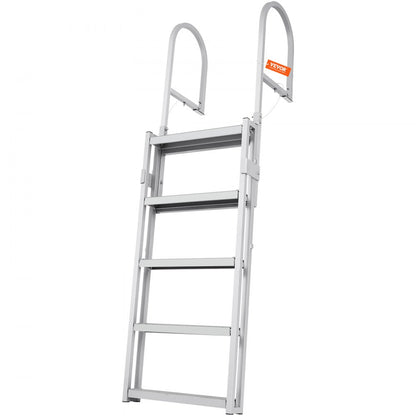 010760662237 - 5-Step Adjustable Dock Ladder: 66.9"-78.9" Aluminum, Non-Slip Steps