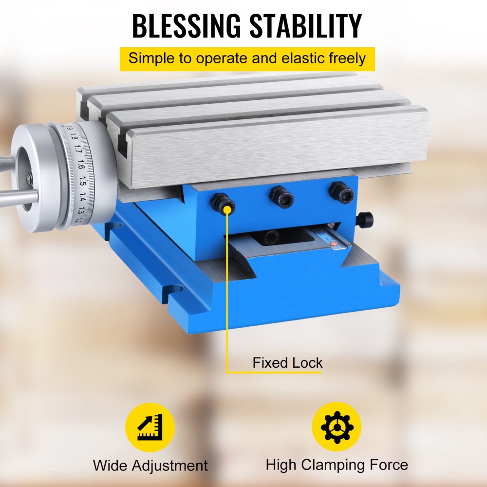 010911031721 - VEVOR 7.3 x 4 Inch Milling Machine Worktable with Crank System