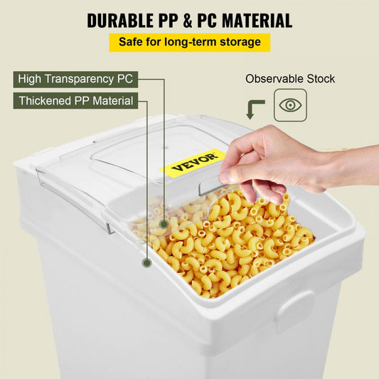 010114210007 - 5.2 Gallon Stackable Food Storage Bin Set on Wheels