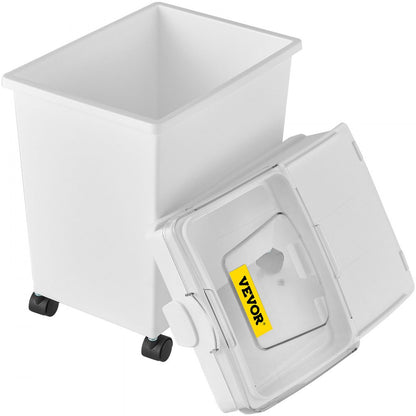 010114210007 - 5.2 Gallon Stackable Food Storage Bin Set on Wheels
