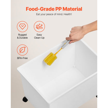 F-8891 - 10.5 Gallon Food-Grade Ingredient Bin with Sliding Lid
