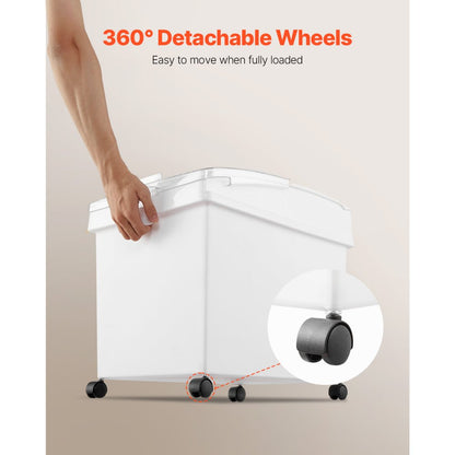 F-8891 - 10.5 Gallon Food-Grade Ingredient Bin with Sliding Lid