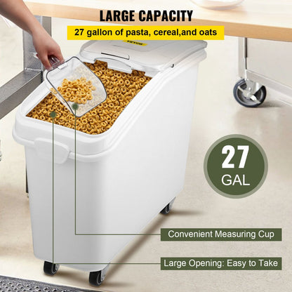 010913009103 - VEVOR 27-Gallon Bulk Storage Bin with Sliding Lid