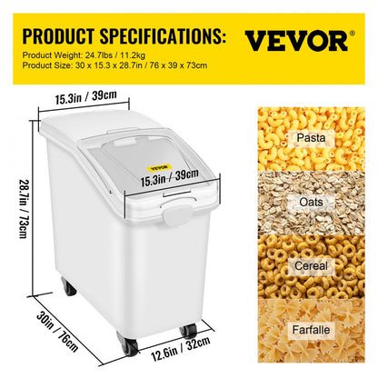 010913009103 - VEVOR 27-Gallon Bulk Storage Bin with Sliding Lid
