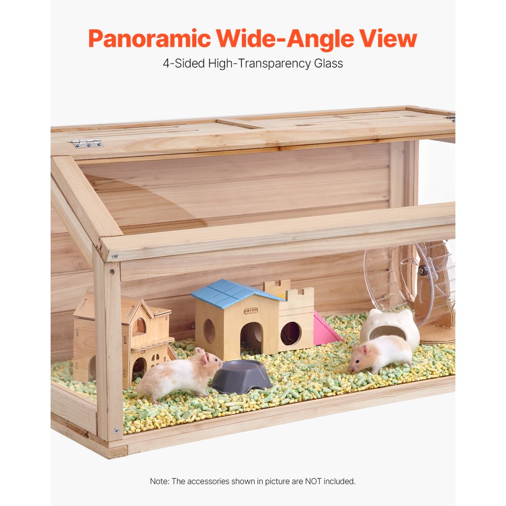 SDHC020S - 32in Wooden Hamster Cage with 3 Transparent Sides