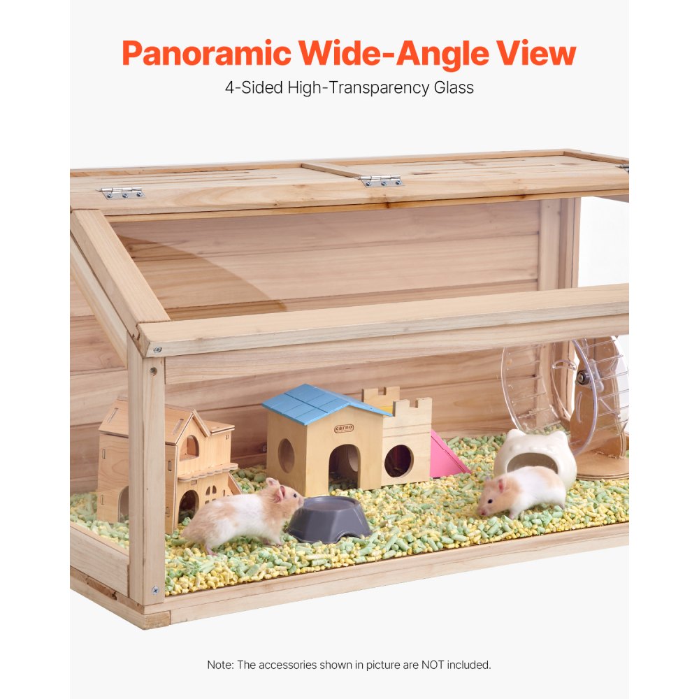 SDHC020M - 40in Wooden Hamster Cage with Transparent Sides & 270° Roof