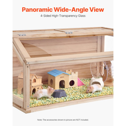 SDHC020M - 40in Wooden Hamster Cage with Transparent Sides & 270° Roof
