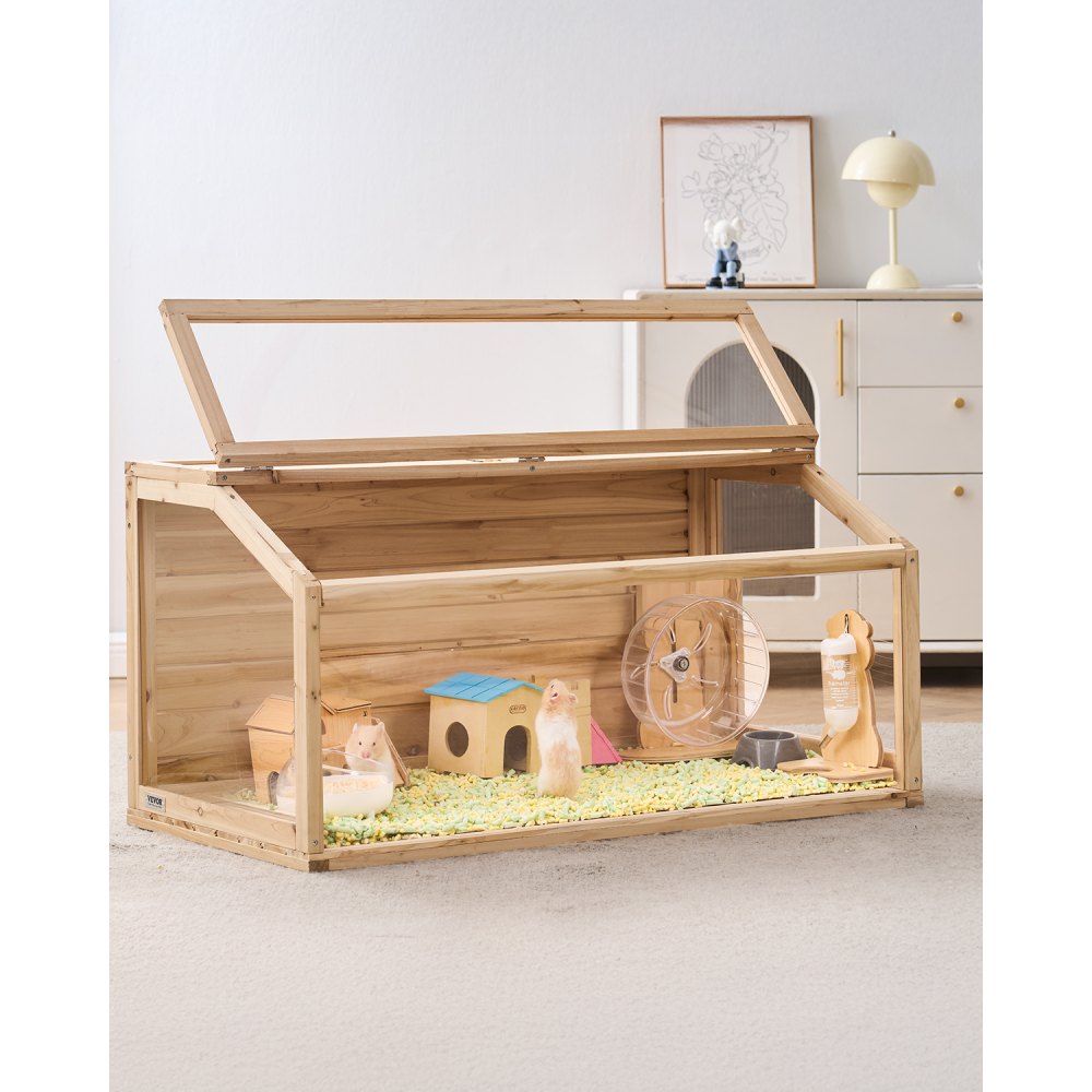 SDHC020M - 40in Wooden Hamster Cage with Transparent Sides & 270° Roof