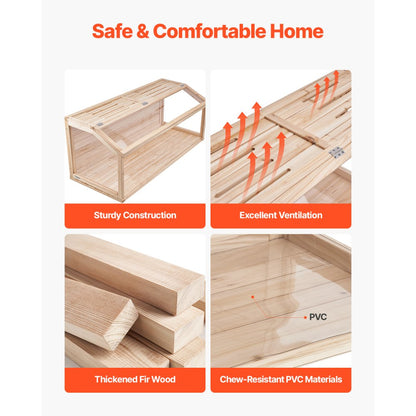 SDHC020L - 48in Wooden Hamster Cage with Adjustable Top & Ventilation