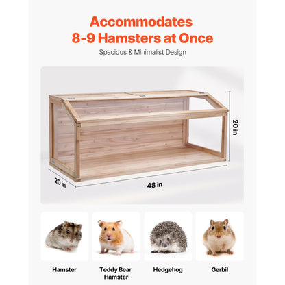 SDHC020L - 48in Wooden Hamster Cage with Adjustable Top & Ventilation