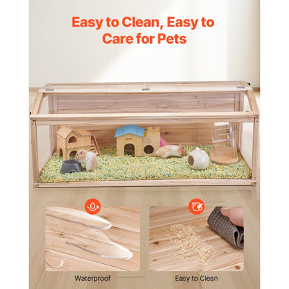 SDHC020L - 48in Wooden Hamster Cage with Adjustable Top & Ventilation