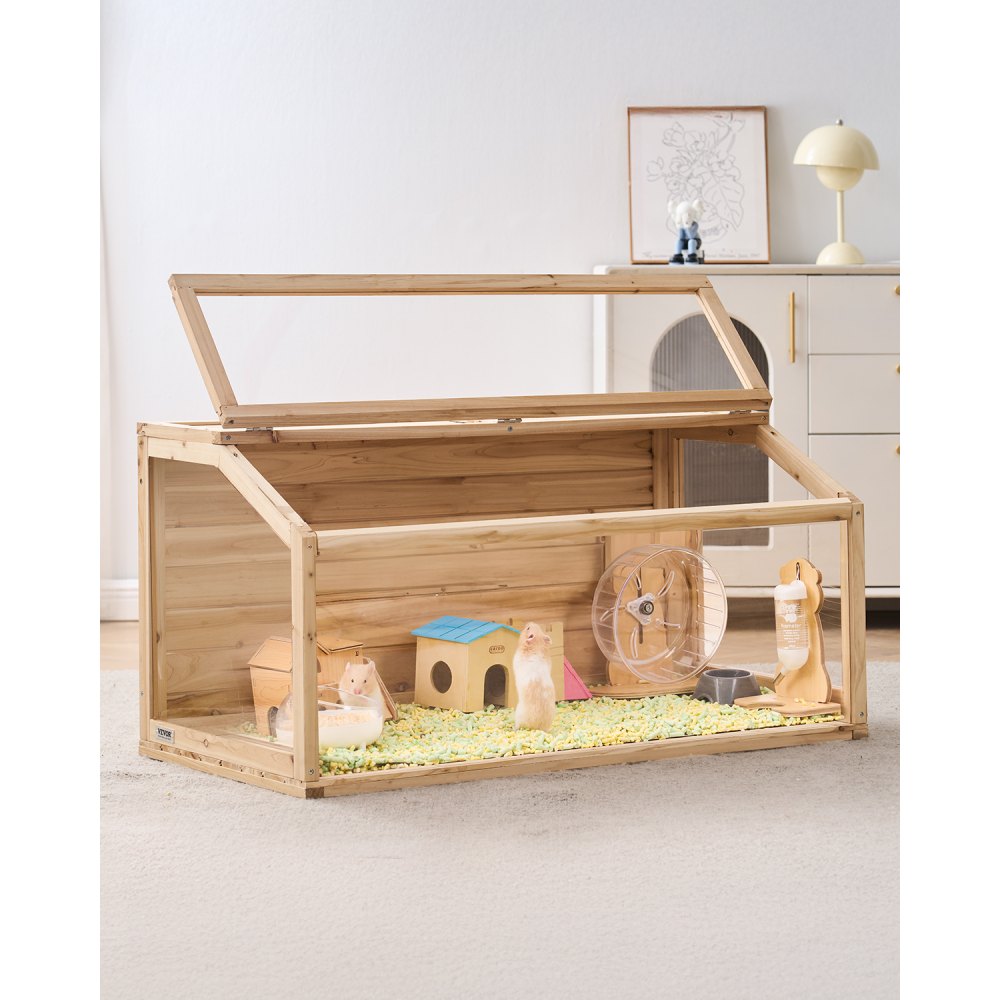 SDHC020L - 48in Wooden Hamster Cage with Adjustable Top & Ventilation