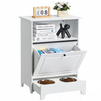 HYP2FS-01 - Elevated Pet Feeding Station with Storage & Anti-Tipping Design
