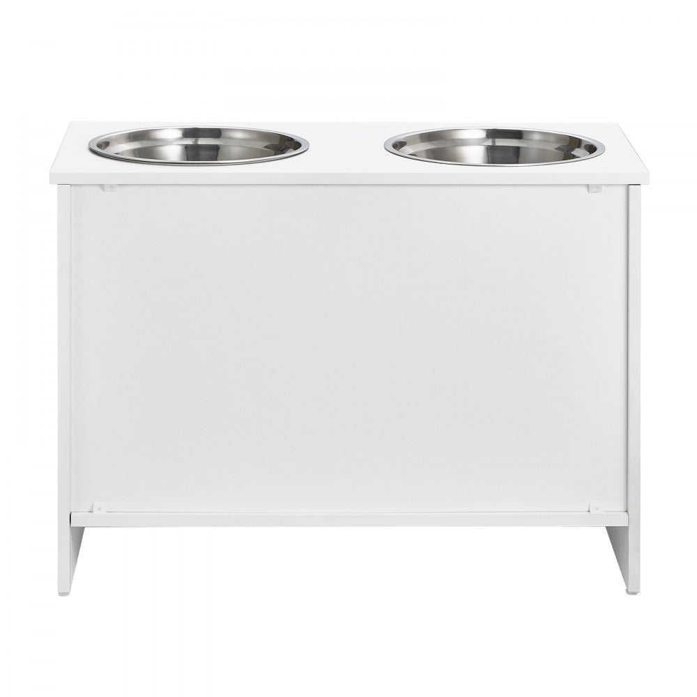 HYP2FS-02 - Modern Raised Dog Bowl Station with Storage Cabinet and Durable Design