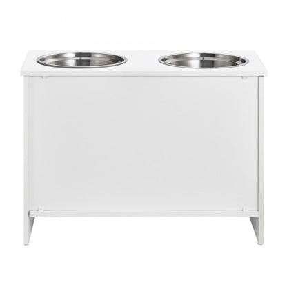 HYP2FS-02 - Modern Raised Dog Bowl Station with Storage Cabinet and Durable Design