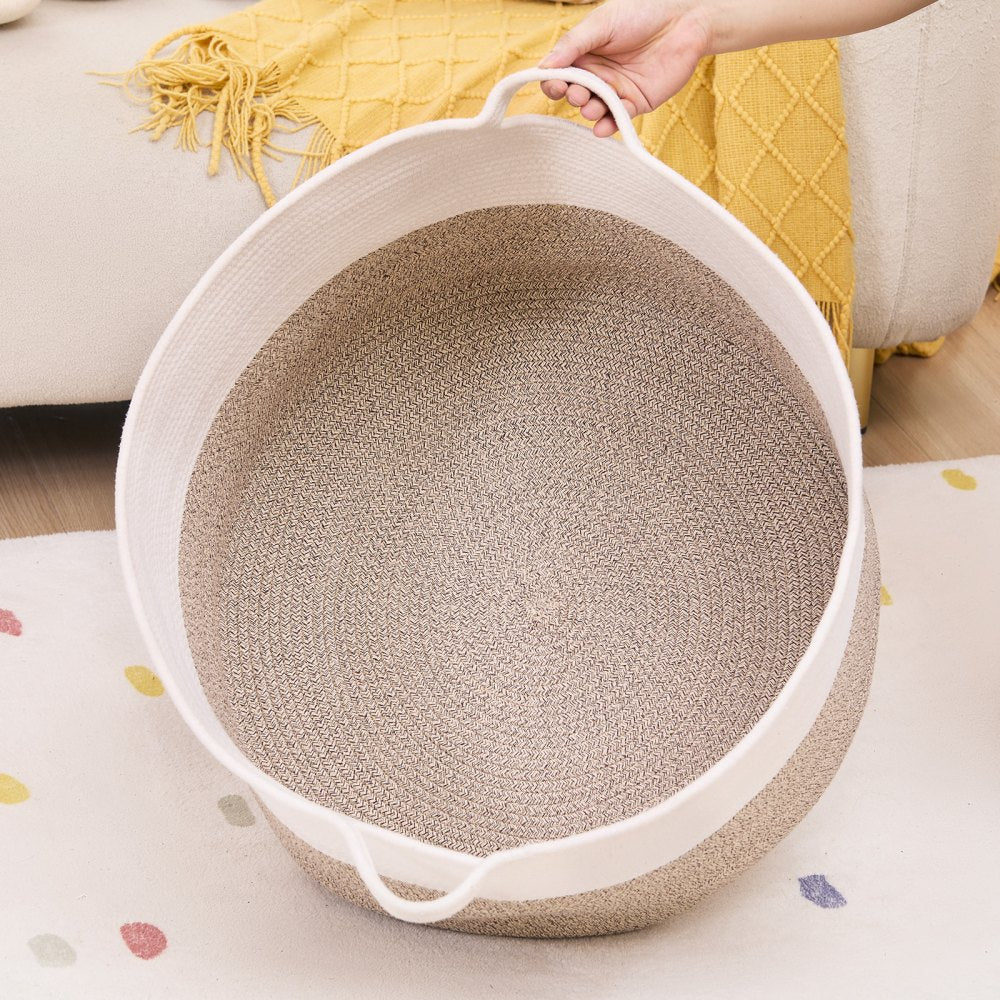 AB-020 - 20"x20" Cotton Rope Basket with Durable Handles for Easy Transport