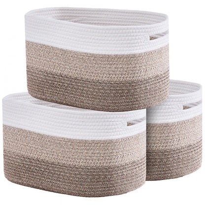 AB-056 - Set of 3 Durable Cotton Rope Baskets for Easy Organizing