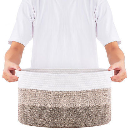 AB-056 - Set of 3 Durable Cotton Rope Baskets for Easy Organizing