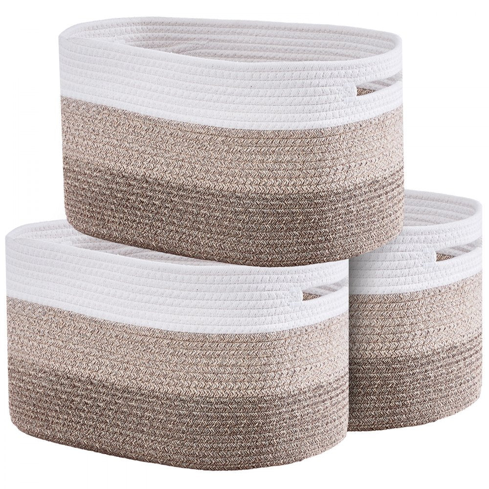 AB-056 - Set of 3 Durable Cotton Rope Baskets for Easy Organizing