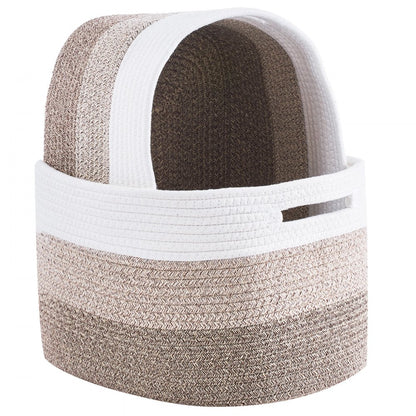 AB-056 - Set of 3 Durable Cotton Rope Baskets for Easy Organizing