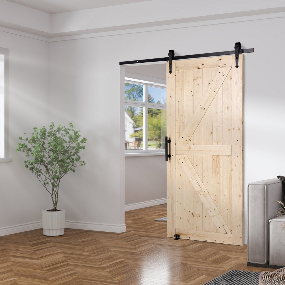 36AK - 36" x 84" Spruce Barn Door Kit with Smooth Sliding Mechanism