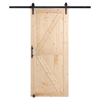 36AK - 36" x 84" Spruce Barn Door Kit with Smooth Sliding Mechanism