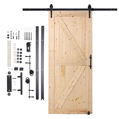 36AK - 36" x 84" Spruce Barn Door Kit with Smooth Sliding Mechanism