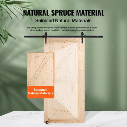 42AK - 42x84" Spruce Sliding Barn Door Kit for Style and Functionality
