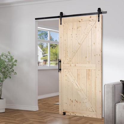 42AK - 42x84" Spruce Sliding Barn Door Kit for Style and Functionality