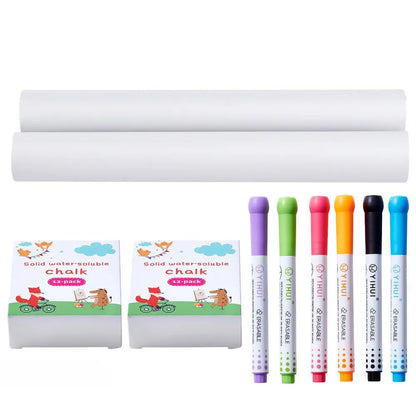 AC781011A - 32PC Kids' Creative Easel Set with Chalk, Markers & Paper Rolls