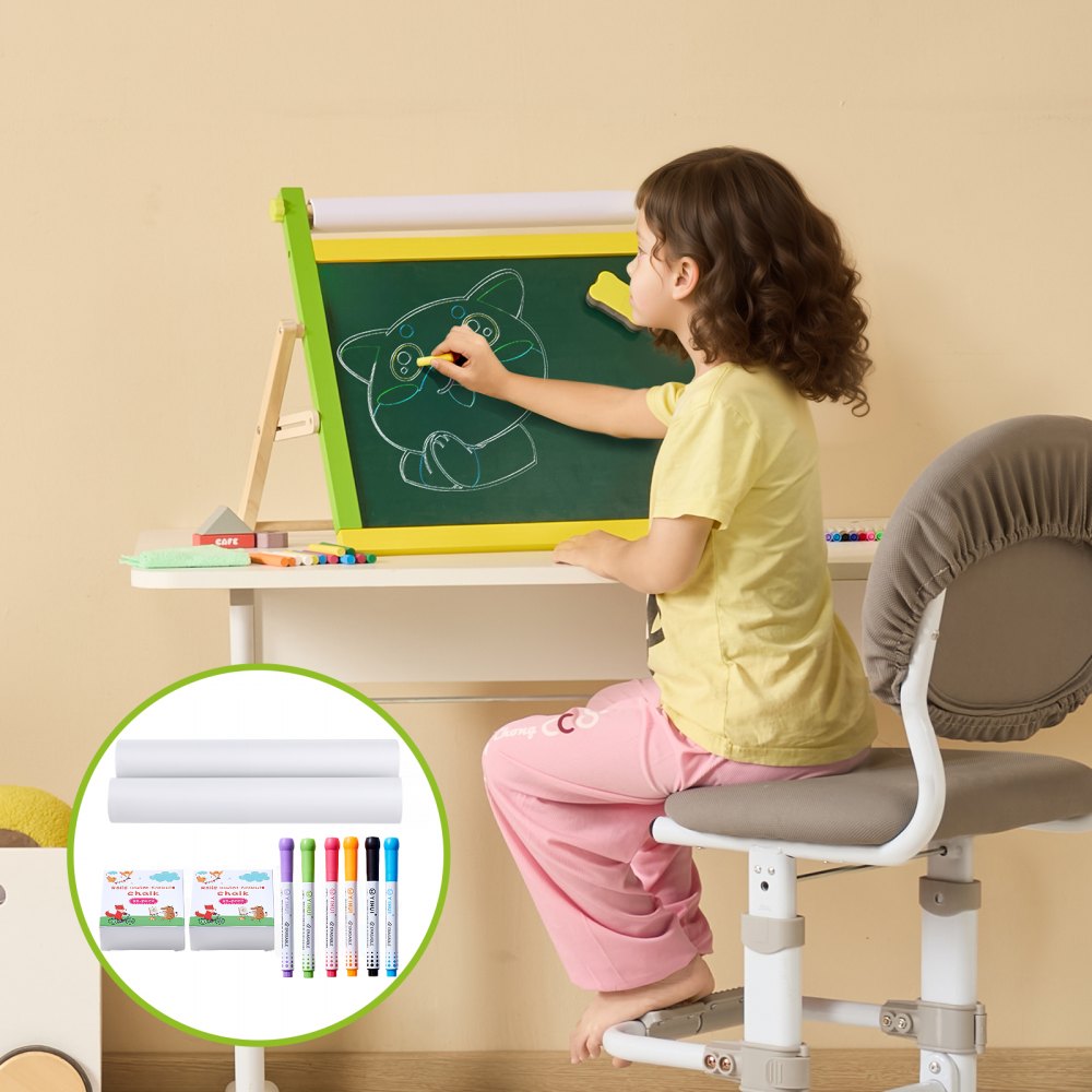 AC781306A - 32PC VEVOR Easel Set with Chalk, Markers & Paper Rolls