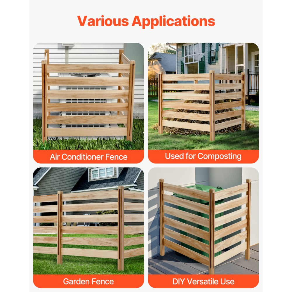 DUSGD2420 - Customizable Solid Wood Privacy Fence for Air Conditioners, 36" x 36"