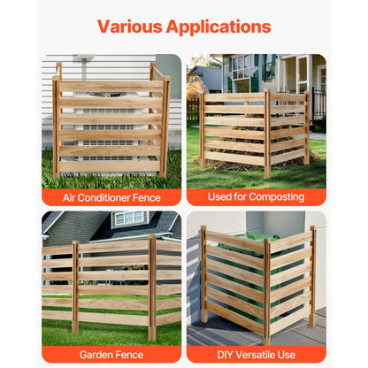 DUSGD2420 - Customizable Solid Wood Privacy Fence for Air Conditioners, 36" x 36"