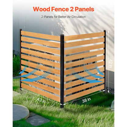 DUSGD2417 - Customizable Solid Wood Air Conditioner Fence Panels