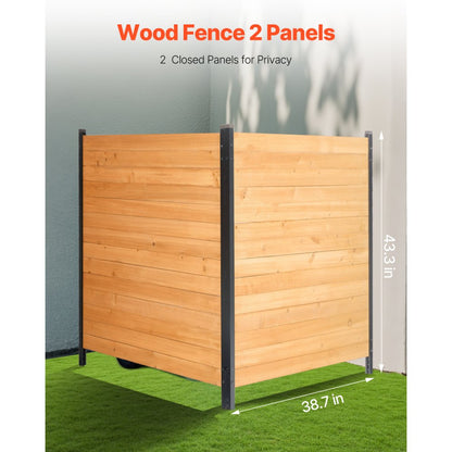 DUSGD2418 - Customizable 38" W x 42" L Wooden Privacy Fence for Outdoor Use