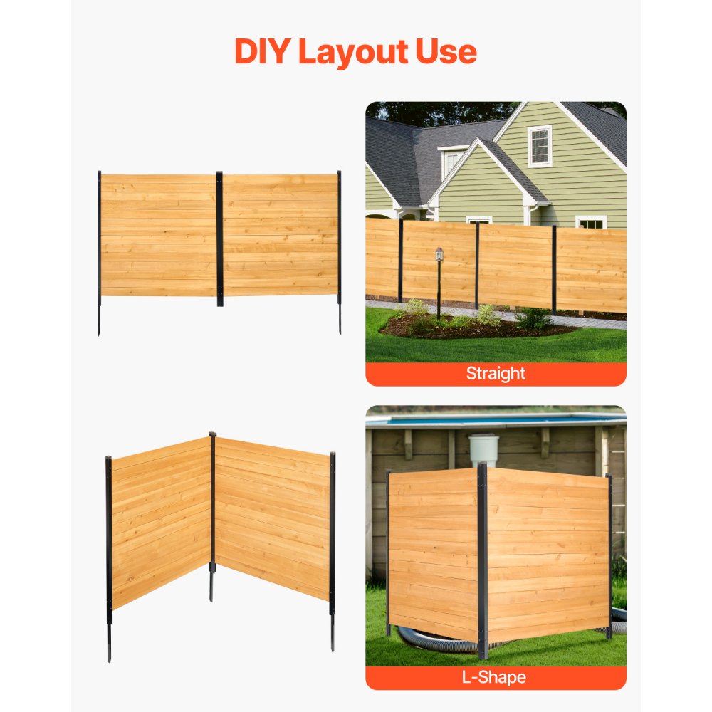 DUSGD2418 - Customizable 38" W x 42" L Wooden Privacy Fence for Outdoor Use