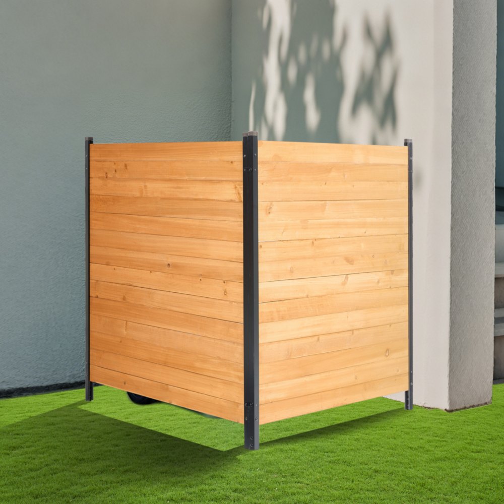 DUSGD2418 - Customizable 38" W x 42" L Wooden Privacy Fence for Outdoor Use