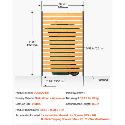 DUSGD2416 - Durable Wooden Privacy Fence for AC Units and Outdoor Aesthetics
