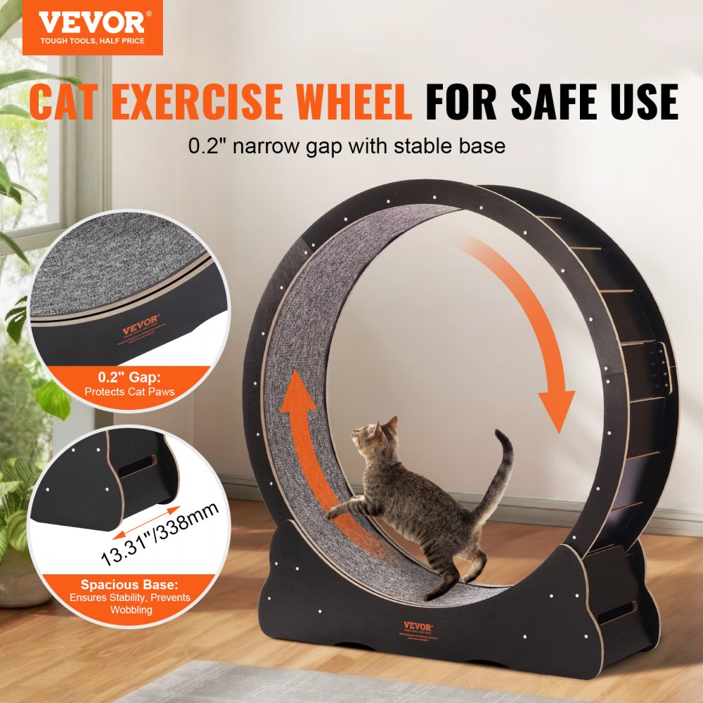 GX4.0 XL - Durable 43.3" Wooden Cat Exercise Wheel with Silent Design