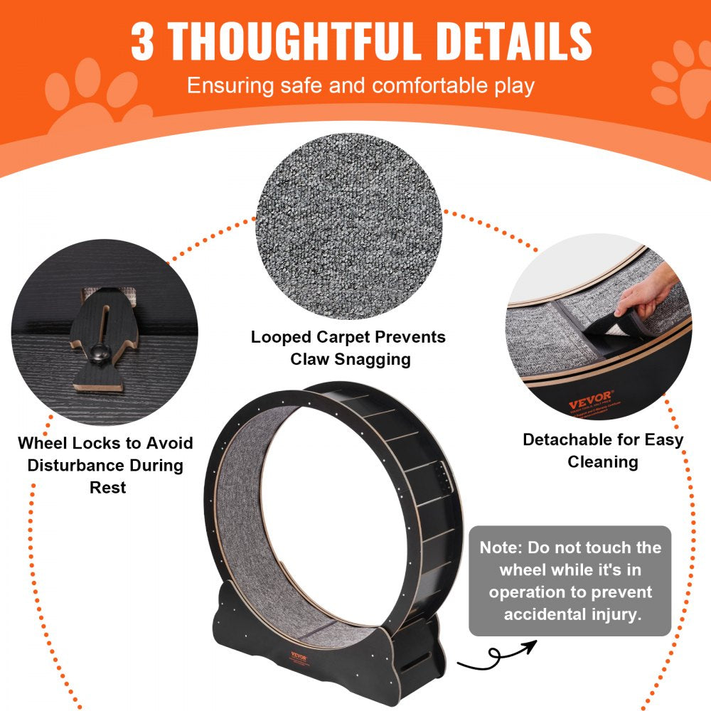GX4.0 XL - Durable 43.3" Wooden Cat Exercise Wheel with Silent Design