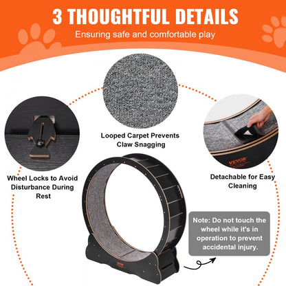GX4.0 XL - Durable 43.3" Wooden Cat Exercise Wheel with Silent Design